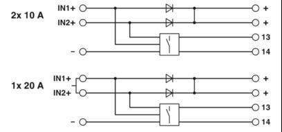 TRIO-DIODE/48DC/2X10/1X20 리던스 모듈은 중단되지 않은 작업을 보장합니다 2866527