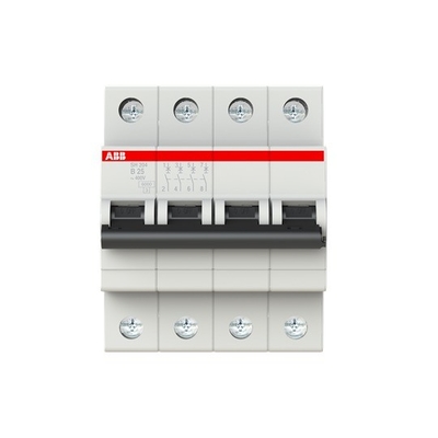 25A BCD 곡선 MCB SH204-B25 소형 회로 차단기 4P 장수 성능