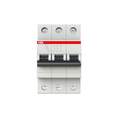 220V MCB SH203-C25 소형 회로 차단기 3P C 25A 등급 전압 220V BCD 곡선 C