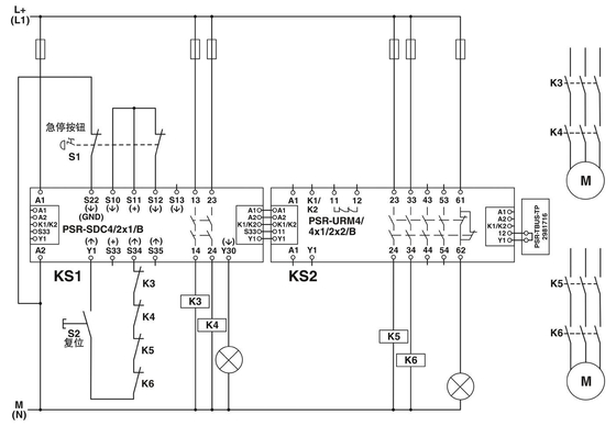 PSR-SCP-24DC/URM4/4X1/2X2/B 확장 모듈 이론 전압 릴레이와 보호