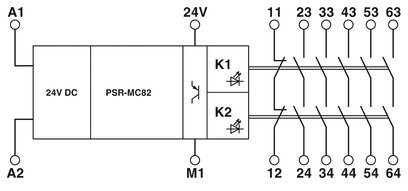 PSR-MC82-5NO-1NC-1DO-24DC-SP 12.5*116.6*114.5mm 전압 보호용 전압 릴레
