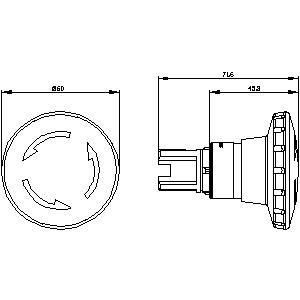 60mm 플라스틱 SIRIUS ACT 버섯 버튼 비상 정지 3SU1000-1JB20-0AA0