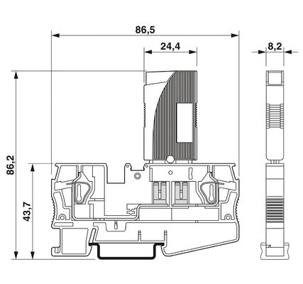 2극 250V AC 65V DC 712123 열자기 장치 회로 차단기 0 25A TCP
