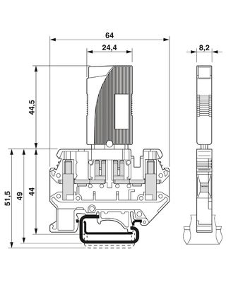 240V AC L-PE / N-PE 등급 VAL-MS-EE-T2-1 1-320 3극의 2형 전압대압 보호기
