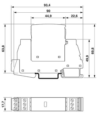 3극 PLT-EE-T3-24DC-R 240V DC 전원 시스템에 대한 3형 전압상승 보호 장치