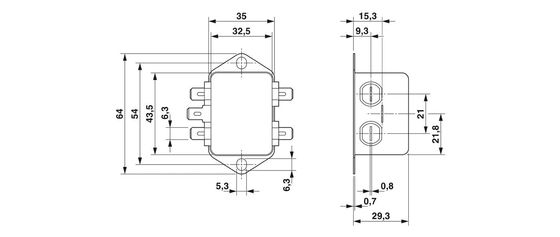 1334398 FIL-WM-1S-1N-10A-250V AC 50/60 Hz 전기 소음 억제를 위한 EMC 필터