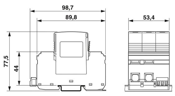 VAL-MS-T1/T2 335/12.5/3 0-FM 클래스 1/2 5V-250V AC 4 폴의 번개 보호기