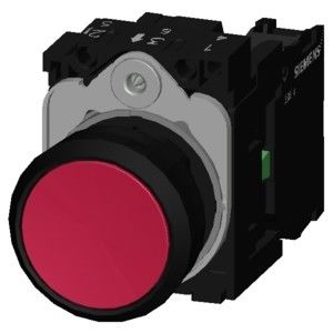 3SU1100-0AB20-1BA0 비켜지 않은 플라스틱 평면 버튼 순간적 빨간 나사 단말 버튼