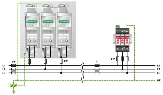 380V 등급 전압 4극 2800531 PWT 100-800AC-FM 클래스 1/2 번개/상폭 보호기