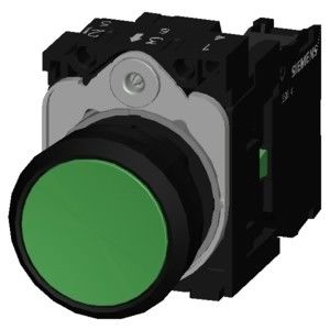 3SU1100-0AB40-1BA0 녹색 플라스틱 평면 버튼 스크루 터미널을 가진 순간적인 버튼