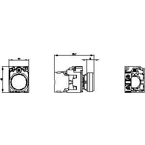 PLC 3SU1100-0AB50-1BA0 비켜지 않은 푸른 평면 순간 버튼