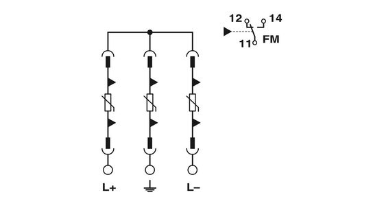 2801161 VAL-MS-T1/T2 1000DC-PV/2 V-FM 클래스 1/2 3극의 번개 보호기