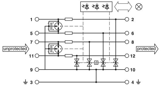 24V DC 4 폴 PT 서저 보호기 PT-IQ-4X1-24DC-PT PT 시스템