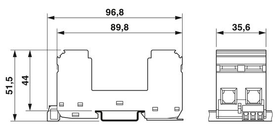 VAL-MS/2 0-BE/FM 5V AC... 250V AC 전기 보호용 전압 보호 기지
