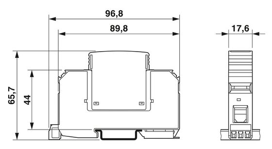 5V AC에서 250V AC 2817974 F-MS 12/FM 타입 2 급류 보호기 2극과 성능