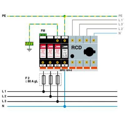 230V AC 등급 2838199 VAL-MS 230/3 1 FM 4극의 2형 전압 보호기