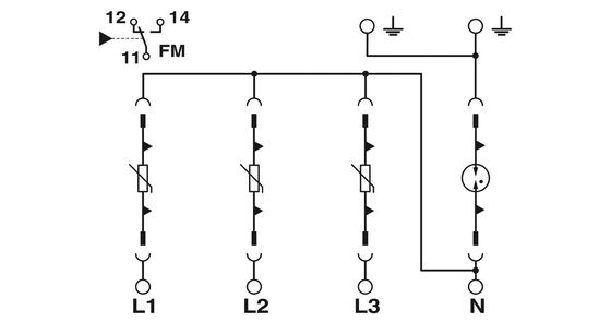 230V AC 등급 2838199 VAL-MS 230/3 1 FM 4극의 2형 전압 보호기