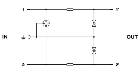 첨단 기술 2838542 CTM 2X1- 60DC 전압 보호 플러그 1 폴과 60 V DC