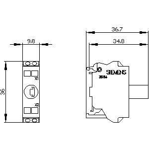 베이스 마운팅 PLC 3SU1401-2BB60-3AA0 스프링 로딩 터미널과 함께 SIRIUS ACT LED 모듈