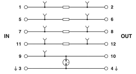2839224 PT 2X2 F-BE 타입 2 초상압 보호기 1극 기단