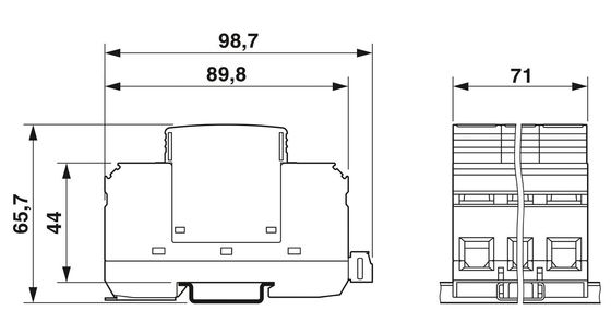 VAL-MS 320/3 1/FM-UD 4극, 320V AC 등급 전압 2형 전압 보호기