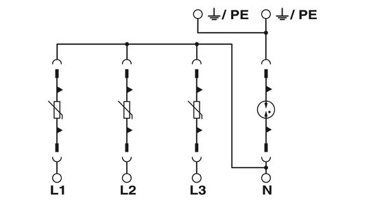 VAL-MS 230 IT/3 1 230V AC 4 폴 가정용 가전용품용 2형 전압 보호기 2858548