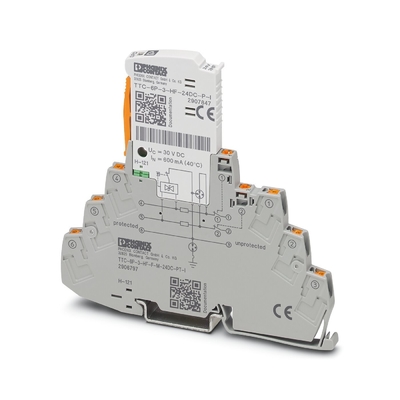 2 폴 TTC-6P-3-HF-F-M-24DC-PT-I 24V DC 전압 보호 장비를 위한 전압 보호 장치