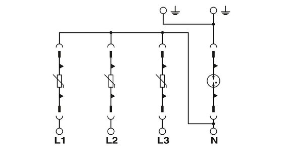 VAL-MS 320/3 1 4 폴의 전압 보호기 230 V AC 피닉스 접촉 유형 2 2858564