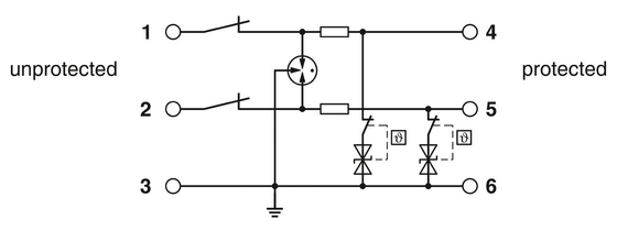 TTC-6-3-HF-M-12DC-PT-I 피닉스 접촉 전압 보호기 2극 12V DC 등급 전압