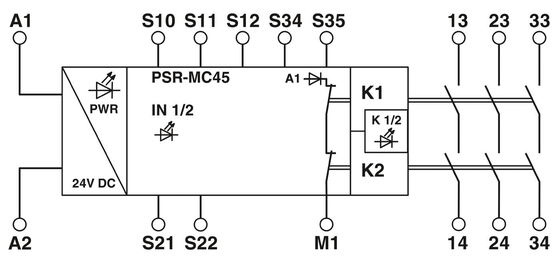 보호 기능 PSR-MC45-3NO-1DO-24DC-SP 산업용 접착 릴레