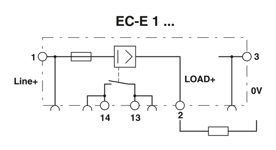 피닉스 콘택트 전자 장비용 1극 전자 회로 차단기 EC-E1 4A