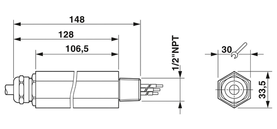 24V DC 등급 전압 급류 보호기 1/2&quot; 피닉스 접촉 S-PT-1X2-24DC-1/2