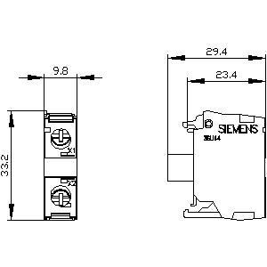 전면 장착 시멘스 3SU1401-1BH40-1AA0 스크루 터미널과 함께 SIRIUS ACT LED 모듈