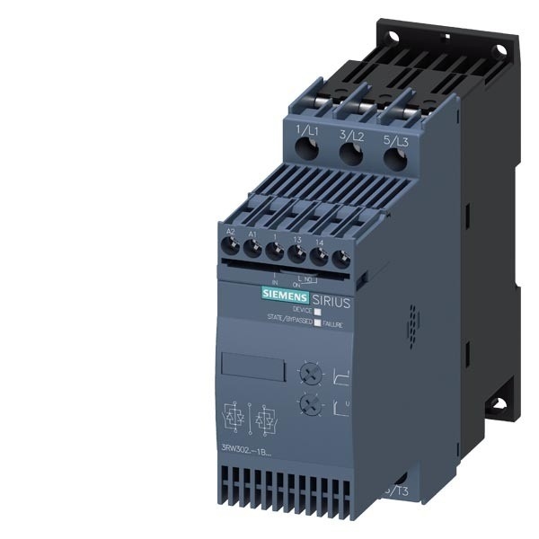 PLC 3RW3027-1BB14 3RW30 소프트 스타터 사이즈 S0 바이패스 보호 장치