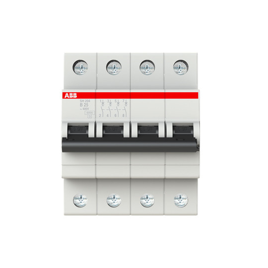 25A BCD 곡선 MCB SH204-B25 소형 회로 차단기 4P 장수 성능