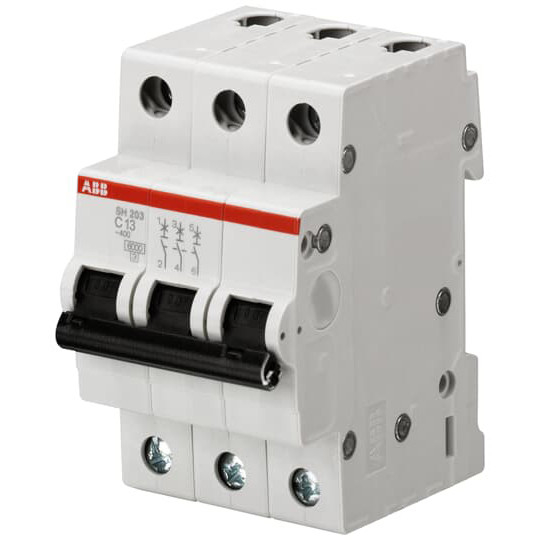 220V MCB SH202-C2 소형 단속기 3P C 등급 전압 220 BCD 곡선 C 1A