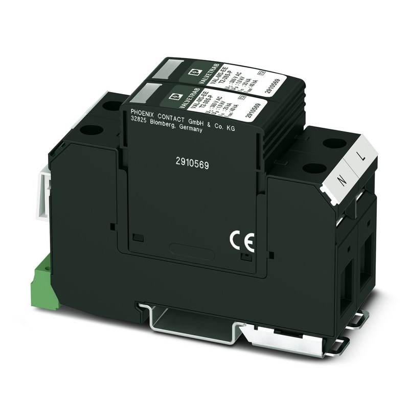 240V AC L-PE / N-PE 2극 전압 보호기 VAL-MS-EE-T2-2 0-385-FM 내구성 설계