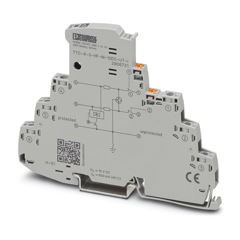 12V DC TTC-6-3-HF-M-UT-I 전압 보호기 2극 장수 보호기