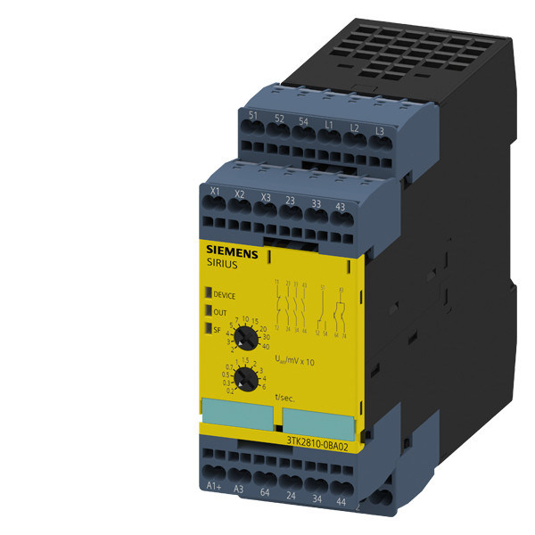 PLC 3TK2810-0BA02 정지 모니터링 및 스프링 로딩 터미널을 사용하여 안전을 보장합니다.