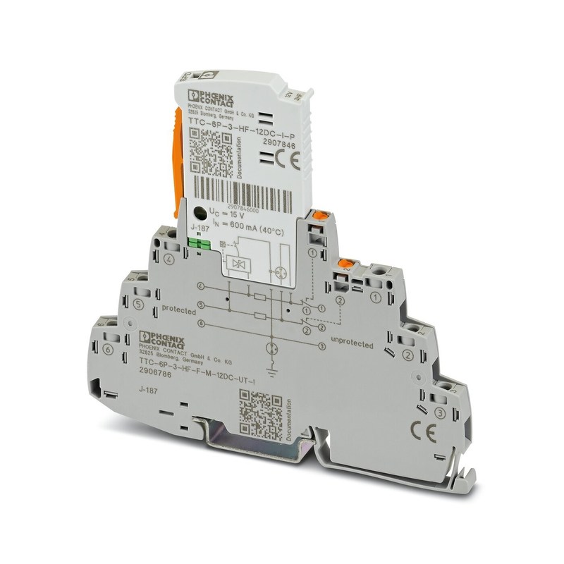 12V DC 등급 전압 전압 보호기 TTC-6P-3-HF-F-M-12DC-UT-I 2극